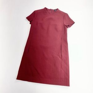 Theory cranberry mock neck shift dress 4